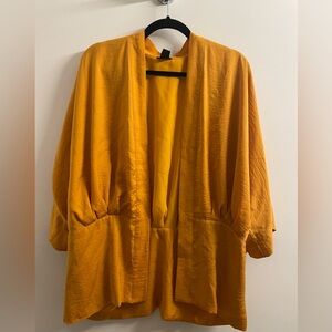 Women's Mustard Yellow Kimono Cardigan